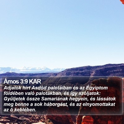 Ámos 3:9 KAR Bible Verse Image