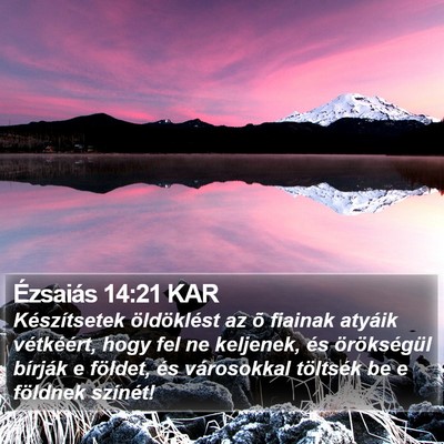 Ézsaiás 14:21 KAR Bible Verse Image