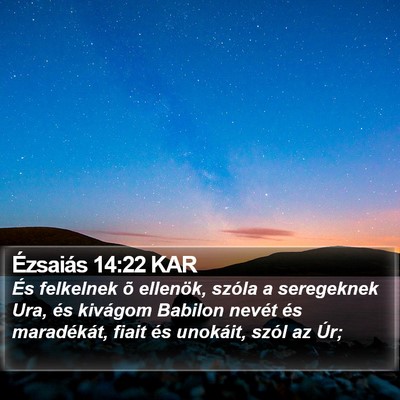Ézsaiás 14:22 KAR Bible Verse Image