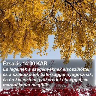 Ézsaiás 14:30 KAR Bible Verse Image