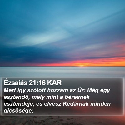 Ézsaiás 21:16 KAR Bible Verse Image