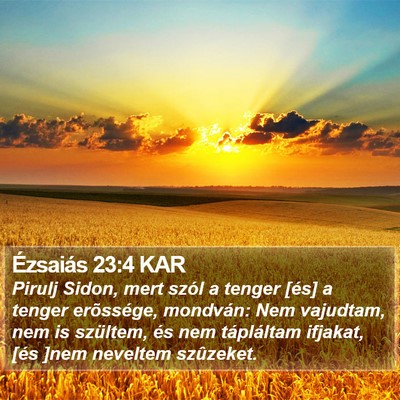 Ézsaiás 23:4 KAR Bible Verse Image