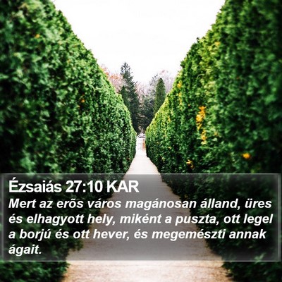 Ézsaiás 27:10 KAR Bible Verse Image