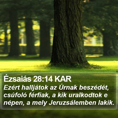 Ézsaiás 28:14 KAR Bible Verse Image