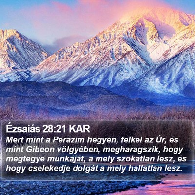 Ézsaiás 28:21 KAR Bible Verse Image