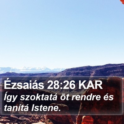 Ézsaiás 28:26 KAR Bible Verse Image