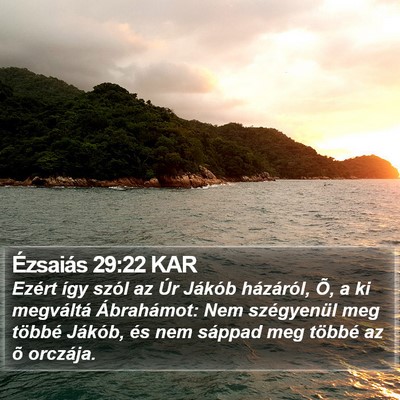 Ézsaiás 29:22 KAR Bible Verse Image