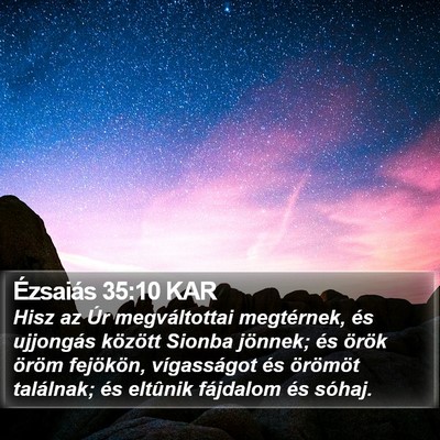 Ézsaiás 35:10 KAR Bible Verse Image