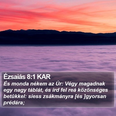 Ézsaiás 8:1 KAR Bible Verse Image
