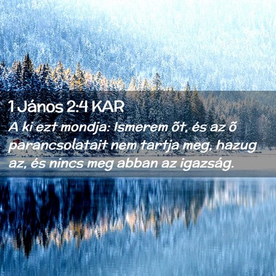 Picture 02 - 1 János 2:4 KAR - A ki ezt mondja: Ismerem õt, és az õ - Bible Verse Picture