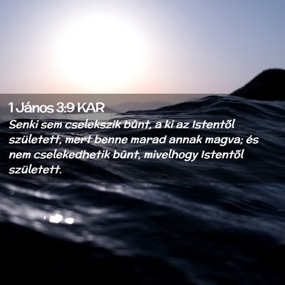 Picture 02 - 1 János 3:9 KAR - Senki sem cselekszik bûnt, a ki az Istentõl - Bible Verse Picture