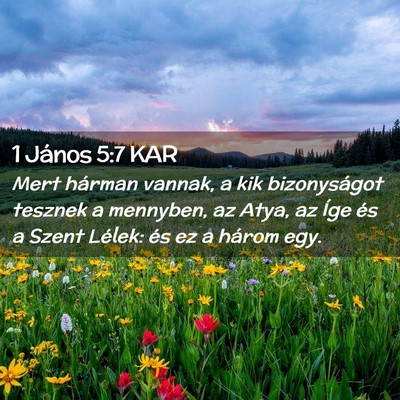 Picture 02 - 1 János 5:7 KAR - Mert hárman vannak, a kik bizonyságot tesznek a - Bible Verse Picture