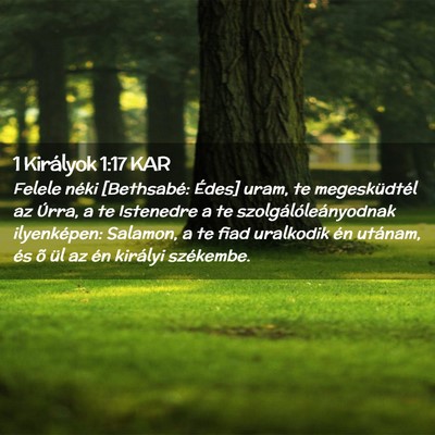 Picture 02 - 1 Királyok 1:17 KAR - Felele néki [Bethsabé: Édes] uram, te - Bible Verse Picture