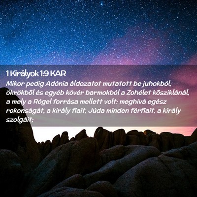 Picture 02 - 1 Királyok 1:9 KAR - Mikor pedig Adónia áldozatot mutatott be - Bible Verse Picture