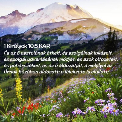 Picture 02 - 1 Királyok 10:5 KAR - És az õ asztalának étkeit, és szolgáinak - Bible Verse Picture
