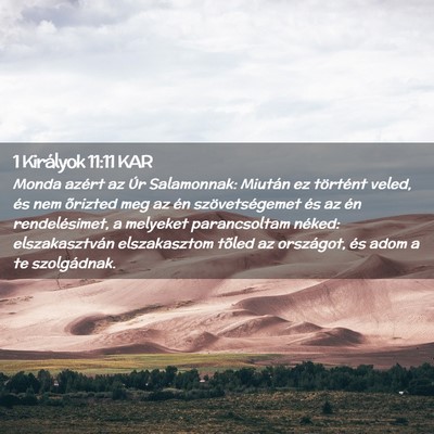 Picture 02 - 1 Királyok 11:11 KAR - Monda azért az Úr Salamonnak: Miután ez - Bible Verse Picture
