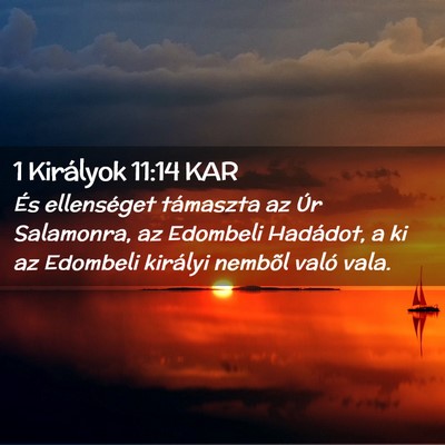 Picture 02 - 1 Királyok 11:14 KAR - És ellenséget támaszta az Úr Salamonra, az - Bible Verse Picture