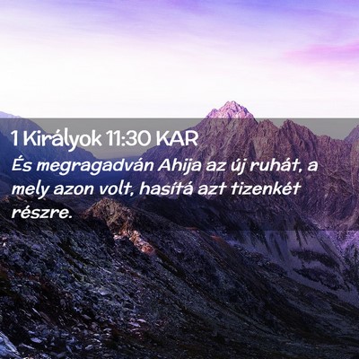 Picture 02 - 1 Királyok 11:30 KAR - És megragadván Ahija az új ruhát, a mely azon - Bible Verse Picture