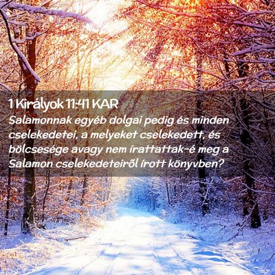 Picture 02 - 1 Királyok 11:41 KAR - Salamonnak egyéb dolgai pedig és minden - Bible Verse Picture