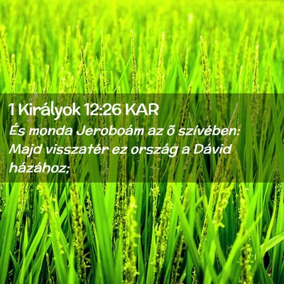 Picture 02 - 1 Királyok 12:26 KAR - És monda Jeroboám az õ szívében: Majd - Bible Verse Picture