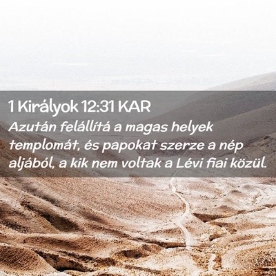 Picture 02 - 1 Királyok 12:31 KAR - Azután felállítá a magas helyek templomát, - Bible Verse Picture