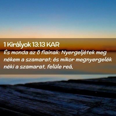 Picture 02 - 1 Királyok 13:13 KAR - És monda az õ fiainak: Nyergeljétek meg nékem - Bible Verse Picture