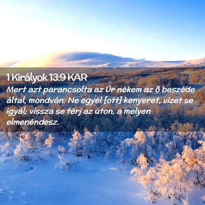 Picture 02 - 1 Királyok 13:9 KAR - Mert azt parancsolta az Úr nékem az õ beszéde - Bible Verse Picture