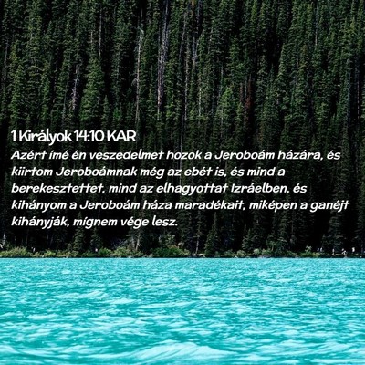 Picture 02 - 1 Királyok 14:10 KAR - Azért ímé én veszedelmet hozok a Jeroboám - Bible Verse Picture