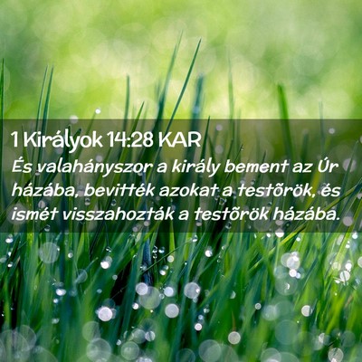 Picture 02 - 1 Királyok 14:28 KAR - És valahányszor a király bement az Úr - Bible Verse Picture