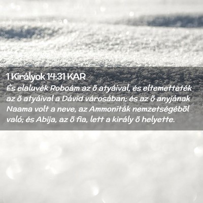 Picture 02 - 1 Királyok 14:31 KAR - És elaluvék Roboám az õ atyáival, és - Bible Verse Picture