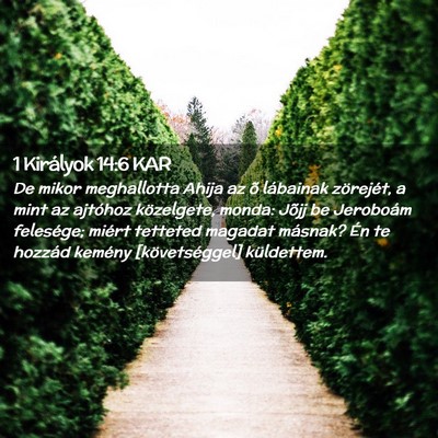 Picture 02 - 1 Királyok 14:6 KAR - De mikor meghallotta Ahija az õ lábainak - Bible Verse Picture