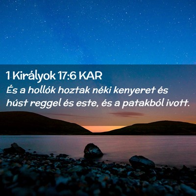 Picture 02 - 1 Királyok 17:6 KAR - És a hollók hoztak néki kenyeret és húst - Bible Verse Picture