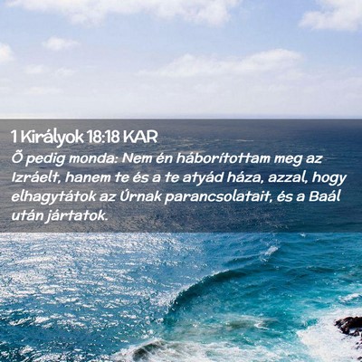 Picture 02 - 1 Királyok 18:18 KAR - Õ pedig monda: Nem én háborítottam meg az - Bible Verse Picture