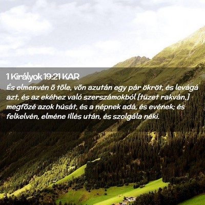 Picture 02 - 1 Királyok 19:21 KAR - És elmenvén õ tõle, võn azután egy pár - Bible Verse Picture