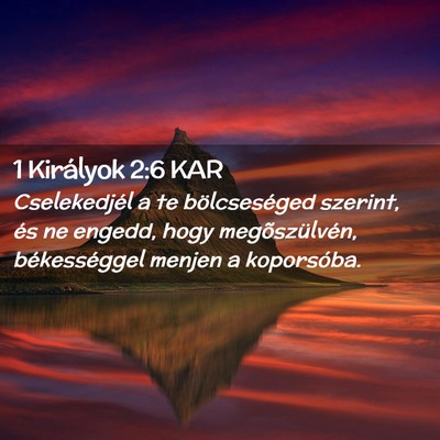 Picture 02 - 1 Királyok 2:6 KAR - Cselekedjél a te bölcseséged szerint, és ne - Bible Verse Picture
