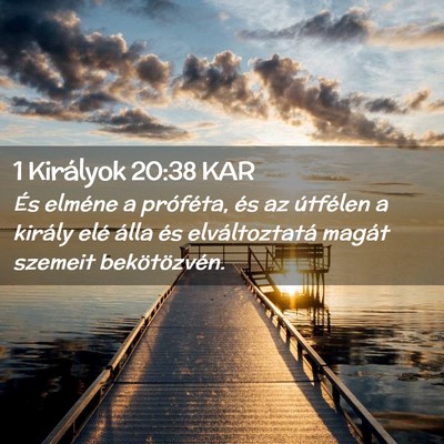 Picture 02 - 1 Királyok 20:38 KAR - És elméne a próféta, és az útfélen a - Bible Verse Picture
