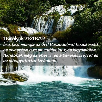 Picture 02 - 1 Királyok 21:21 KAR - Ímé, [azt mondja az Úr:] Veszedelmet hozok - Bible Verse Picture