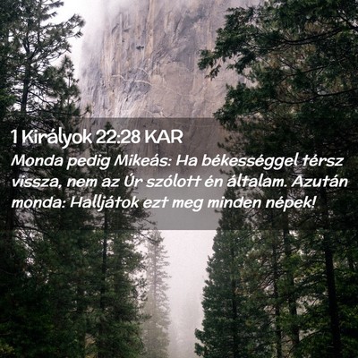 Picture 02 - 1 Királyok 22:28 KAR - Monda pedig Mikeás: Ha békességgel térsz - Bible Verse Picture