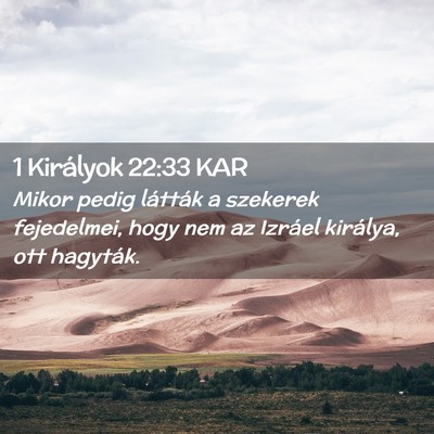 Picture 02 - 1 Királyok 22:33 KAR - Mikor pedig látták a szekerek fejedelmei, hogy - Bible Verse Picture