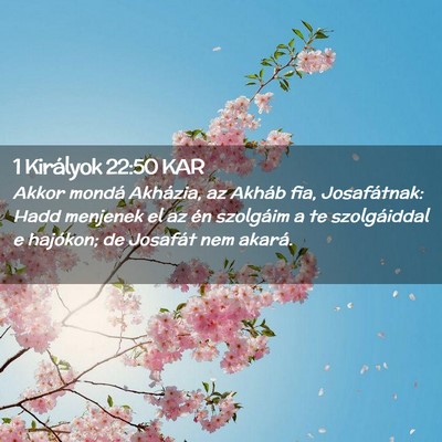 Picture 02 - 1 Királyok 22:50 KAR - Akkor mondá Akházia, az Akháb fia, - Bible Verse Picture