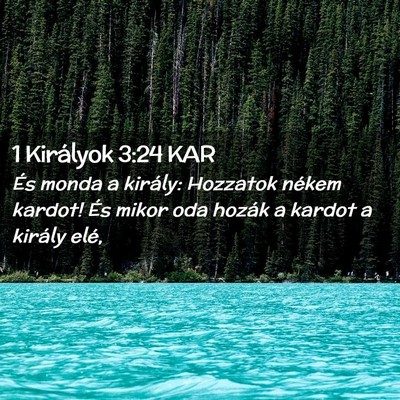 Picture 02 - 1 Királyok 3:24 KAR - És monda a király: Hozzatok nékem kardot! És - Bible Verse Picture