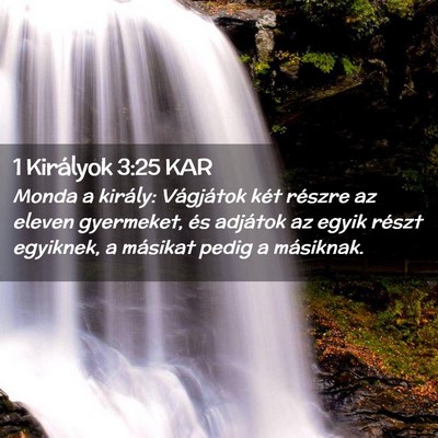 Picture 02 - 1 Királyok 3:25 KAR - Monda a király: Vágjátok két részre az - Bible Verse Picture