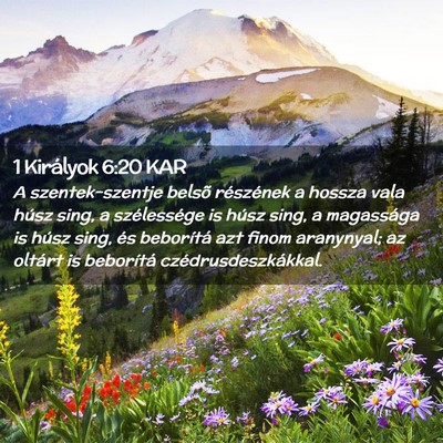 Picture 02 - 1 Királyok 6:20 KAR - A szentek-szentje belsõ részének a hossza vala - Bible Verse Picture
