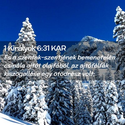 Picture 02 - 1 Királyok 6:31 KAR - És a szentek-szentjének bemenetelén csinála - Bible Verse Picture