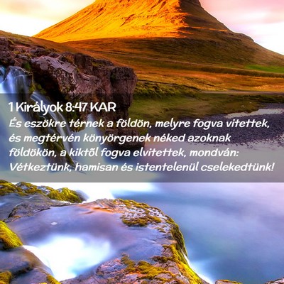 Picture 02 - 1 Királyok 8:47 KAR - És eszökre térnek a földön, melyre fogva - Bible Verse Picture
