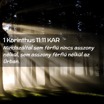 Picture 02 - 1 Korinthus 11:11 KAR - Mindazáltal sem férfiú nincs asszony nélkül, - Bible Verse Picture