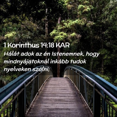 Picture 02 - 1 Korinthus 14:18 KAR - Hálát adok az én Istenemnek, hogy - Bible Verse Picture