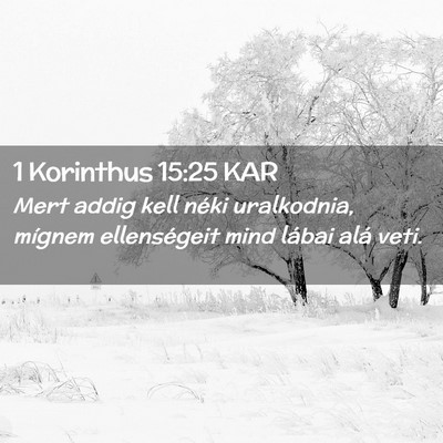 Picture 02 - 1 Korinthus 15:25 KAR - Mert addig kell néki uralkodnia, mígnem - Bible Verse Picture