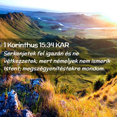 Picture 02 - 1 Korinthus 15:34 KAR - Serkenjetek fel igazán és ne vétkezzetek; mert - Bible Verse Picture