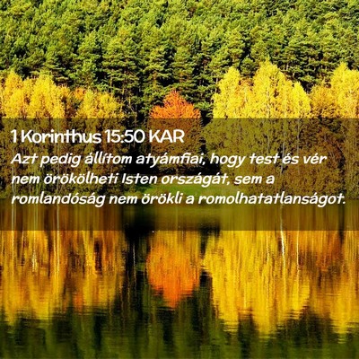 Picture 02 - 1 Korinthus 15:50 KAR - Azt pedig állítom atyámfiai, hogy test és - Bible Verse Picture